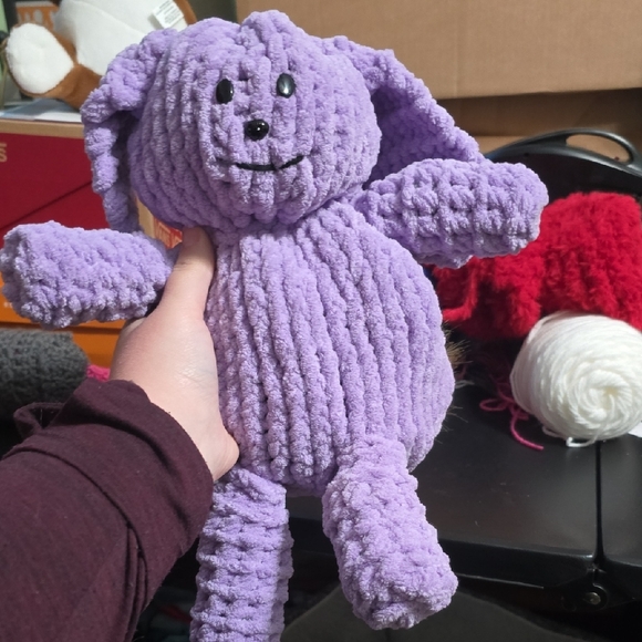 Knit Plush Purple Bunny Toy - Picture 4 of 4